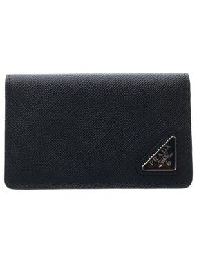 Prada Saffiano Leather Card Case Business Holder Black